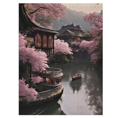 Japan Style-Puzzlespiel Aus Holz, 500 Puzzleteile, Kreatives Puzzle Für Teenager Und Erwachsene, Kreatives Spielzeug, Puzzles, 55×41cm von DCCCY