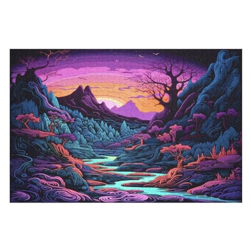 Jungle Landschaft Puzzle 1000 Teile, Holzpuzzle Herausforderndes Geschicklichkeitsspiel Für Die Ganze Familie, Kinder Erwachsenenpuzzle Ab 12 Jahren （75×50cm） von DCCCY