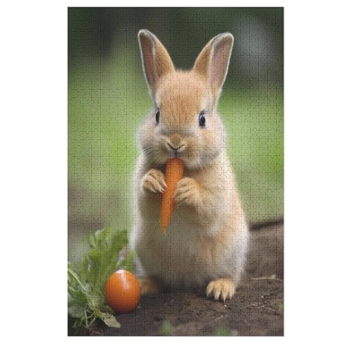 Kaninchen-Puzzlespiel Aus Holz, 1000 Puzzleteile, Puzzle Für Teenager Und Erwachsene, Kreatives Spielzeug, Puzzles, 78×53cm von DCCCY