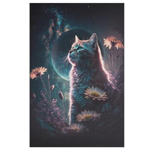 Katze 1000 Teile Puzzles Für Erwachsene, Impossible Puzzle, Geschicklichkeitsspiel Für Die Ganze Familie, Kinder Holzpuzzle 78×53cm von DCCCY