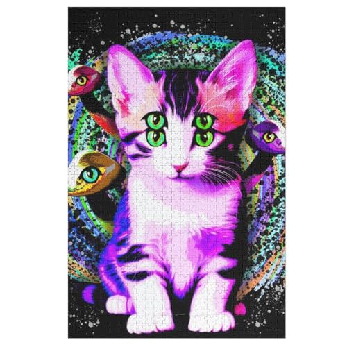 Katze 1000 Teile Puzzles Für Erwachsene,Holzpuzzle - Verringerter Druck Schwieriges Unmögliche Puzzle Für 12+ Kinder 78×53cm Katze 1000 Teile Puzzles Für Erwachsene,Holzpuzzle - Verringerter Druck Schwieriges Unmögliche Puzzle Für 12+ Kinder 78×53cm von DCCCY
