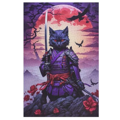 Katze Puzzles 1000 Teile Erwachsener Kniffel Spaß Für Die Ganze Familie, Holzpuzzle Kinder Erwachsene, Impossible Puzzle Schwer 78×53cm von DCCCY