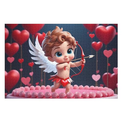 Kind-Amor Puzzles 1000 Teile Erwachsener Kniffel Spaß Für Die Ganze Familie, Holzpuzzle Kinder Erwachsene, Impossible Puzzle Schwer （75×50cm） von DCCCY