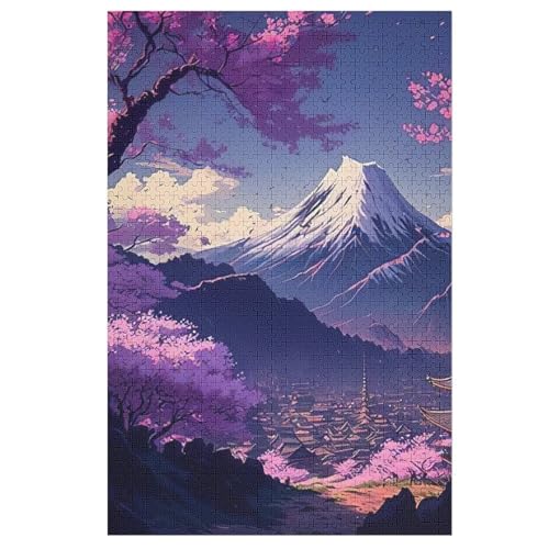 Kirschbaum, japanische Kunst Puzzles 1000 Teile Für Jugendliche Kreatives Holzpuzzlespielzeug Familienspiel Schwierigkeitsgrad Herausforderungspuzzles 78×53cm von DCCCY