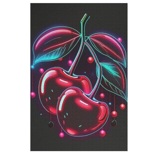 Kirsche Holzpuzzle - 1000 Teiliges Jigsaw Knobelspiel - Puzzle Für Erwachsene & Kinder - Outdoor & Reisespielzeug 78×53cm von DCCCY