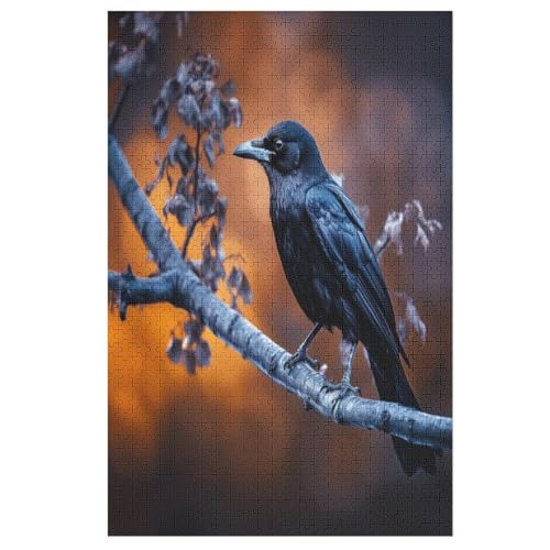 Krähe Puzzles 1000 Teile Erwachsener Kniffel Spaß Für Die Ganze Familie, Holzpuzzle Kinder Erwachsene, Impossible Puzzle Schwer 78×53cm von DCCCY
