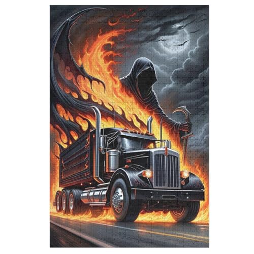 LKW 1000 Teile Puzzles, Wood Craft, Hochwertiges Modernes Puzzle, DIY, Für Erwachsene Und Kinder Ab 12 Jahren, 78×53cm von DCCCY