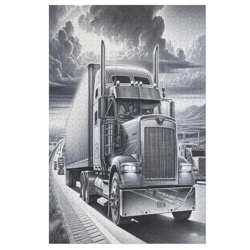 LKW 1000 Teile Puzzles, Wood Craft, Hochwertiges Modernes Puzzle, DIY, Für Erwachsene Und Kinder Ab 12 Jahren, 78×53cm von DCCCY