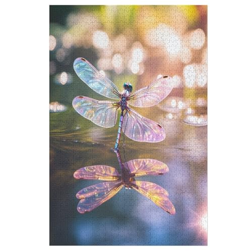 Libelle 1000 Teile Holzpuzzle,einzigartiges Puzzle, Geschenk Für Erwachsene,Familienspiel,Herausforderungsaktivität,78×53cm von DCCCY