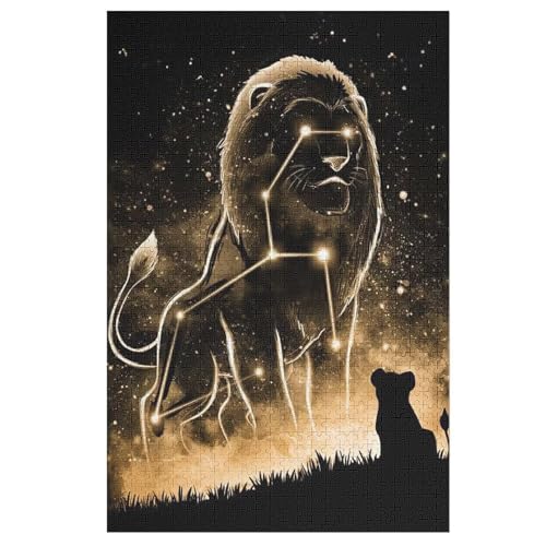 Löwe Holzpuzzle 1000 Teile Klassische Puzzles Erwachsene Kinder Puzzle DIY Kit Holzspielzeug Einzigartiges Geschenk 78×53cm von DCCCY