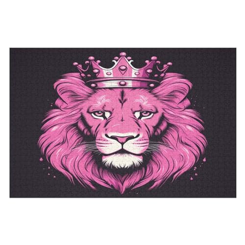 Löwe Puzzles 1000 Teile Erwachsener Kniffel Spaß Für Die Ganze Familie, Holzpuzzle Kinder Erwachsene, Impossible Puzzle Schwer （75×50cm） von DCCCY