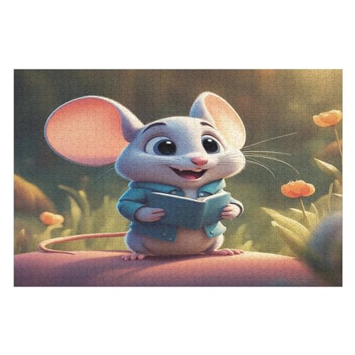 Maus Puzzles 1000 Teile Erwachsener Kniffel Spaß Für Die Ganze Familie, Holzpuzzle Kinder Erwachsene, Impossible Puzzle Schwer （75×50cm） von DCCCY