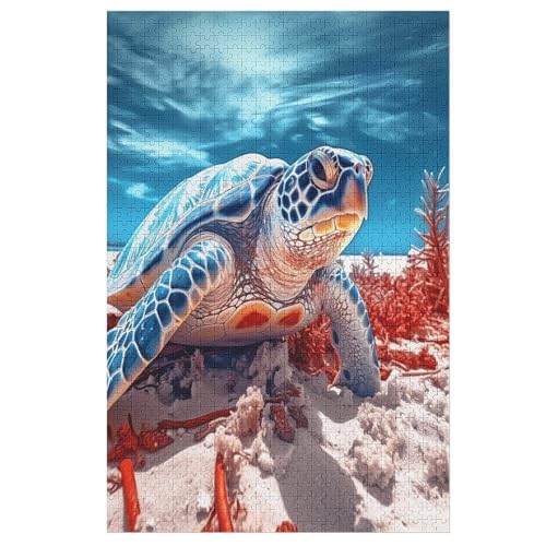 Meeresschildkröten Puzzles 1000 Teile Erwachsener Kniffel Spaß Für Die Ganze Familie, Holzpuzzle Kinder Erwachsene, Impossible Puzzle Schwer 78×53cm von DCCCY