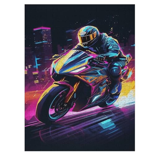 Motorcycle Holzpuzzle 500 Teile Klassische Puzzles Erwachsene Kinder Puzzle DIY Kit Holzspielzeug Einzigartiges Geschenk 55×41cm von DCCCY