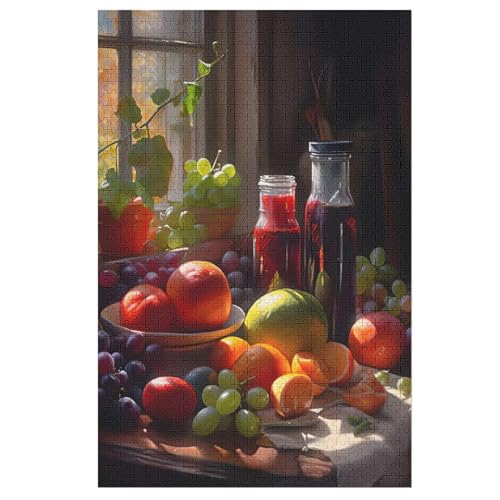 Obst Puzzles 1000 Teile Erwachsener Kniffel Spaß Für Die Ganze Familie, Holzpuzzle Kinder Erwachsene, Impossible Puzzle Schwer 78×53cm von DCCCY