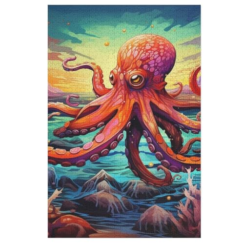 Oktopus Holzpuzzle 1000 Teile Klassische Puzzles Erwachsene Kinder Puzzle DIY Kit Holzspielzeug Einzigartiges Geschenk 78×53cm Oktopus Holzpuzzle 1000 Teile Klassische Puzzles Erwachsene Kinder Puzzle DIY Kit Holzspielzeug Einzigartiges Geschenk 78×53cm von DCCCY