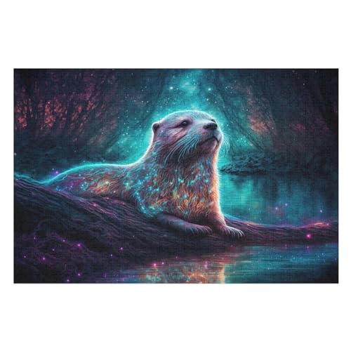 Otter 1000 Teile Puzzles, Wood Craft, Hochwertiges Modernes Puzzle, DIY, Für Erwachsene Und Kinder Ab 12 Jahren, （75×50cm） von DCCCY