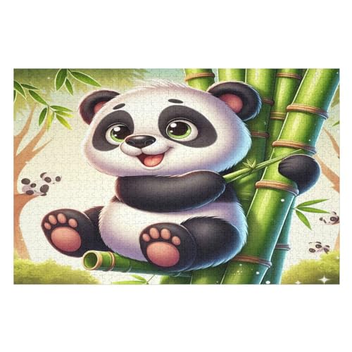 Panda Puzzles 1000 Teile Erwachsener Kniffel Spaß Für Die Ganze Familie, Holzpuzzle Kinder Erwachsene, Impossible Puzzle Schwer （75×50cm） von DCCCY