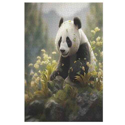 Panda Puzzles 1000 Teile Erwachsener Kniffel Spaß Für Die Ganze Familie, Holzpuzzle Kinder Erwachsene, Impossible Puzzle Schwer 78×53cm von DCCCY