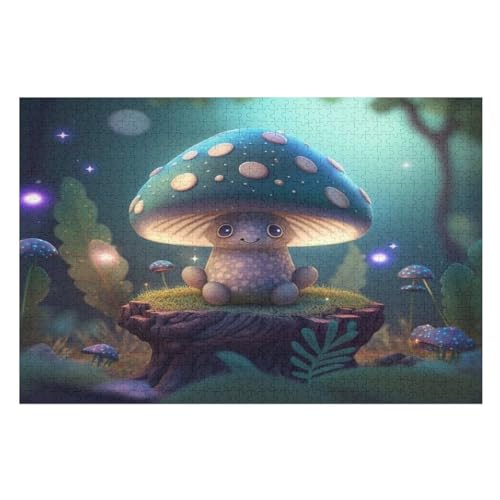 Pilz -Puzzle, 1000 Teile,Holzpuzzle Für Erwachsene Kinder, Lustiges Spielzeug, Denkspiel, Bildungsspiel, （75×50cm） von DCCCY