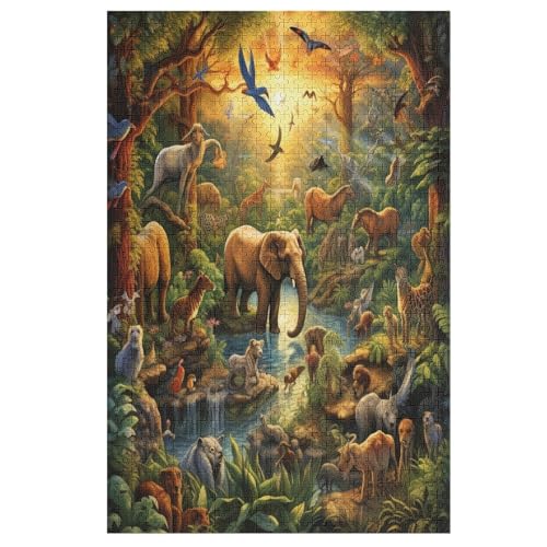 Puzzle 1000 Teile Jungle Tiers Holzpuzzle Für Erwachsene Lernspiel Herausforderungsspielzeug The Puzzles Für Erwachsene Kinder 78×53cm von DCCCY