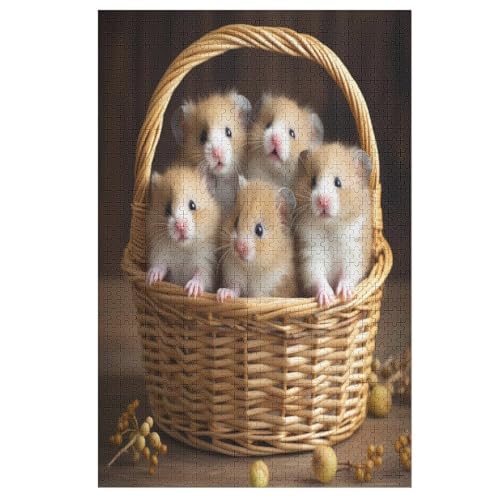 Puzzle 1000 Teile Niedlicher Hamster Holzpuzzle Für Erwachsene Lernspiel Herausforderungsspielzeug The Puzzles Für Erwachsene Kinder 78×53cm Puzzle 1000 Teile Niedlicher Hamster Holzpuzzle Für Erwachsene Lernspiel Herausforderungsspielzeug The Puzzles Für Erwachsene Kinder 78×53cm von DCCCY