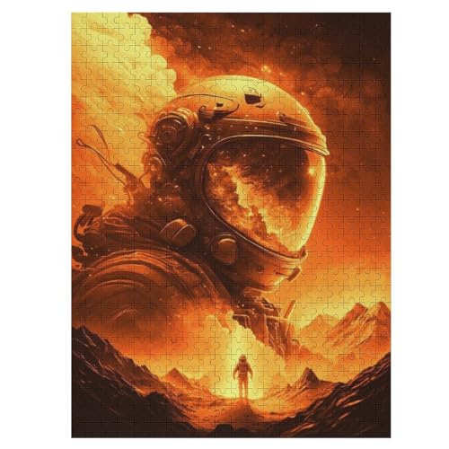 Puzzle 500 Teile Golden Astronaut Holzpuzzle Für Erwachsene Lernspiel Herausforderungsspielzeug The Puzzles Für Erwachsene Kinder 55×41cm von DCCCY