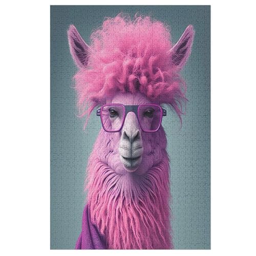 Puzzle Alpaca, 1000 Puzzleteile Für Kinder, Holzpuzzles, Geeignet Für Erwachsene Lernspiel, 78×53cm von DCCCY