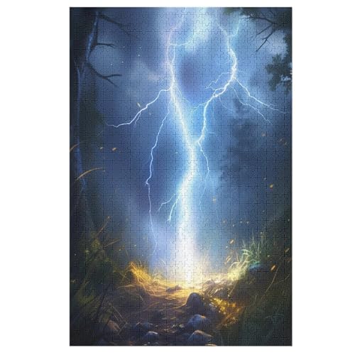 Puzzle Blitz, 1000 Puzzleteile Für Kinder, Holzpuzzles, Geeignet Für Erwachsene Lernspiel, 78×53cm von DCCCY