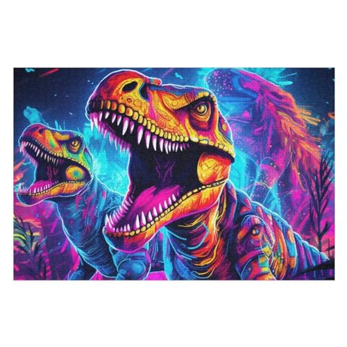 Puzzle Dinosaurier, 1000 Puzzleteile Für Kinder, Holzpuzzles, Geeignet Für Erwachsene Lernspiel, （75×50cm） von DCCCY