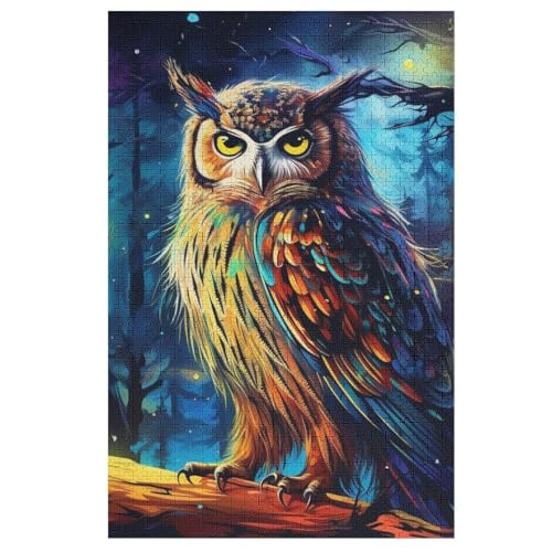 Puzzle Eule, 1000 Puzzleteile Für Kinder, Holzpuzzles, Geeignet Für Erwachsene Lernspiel, 78×53cm von DCCCY