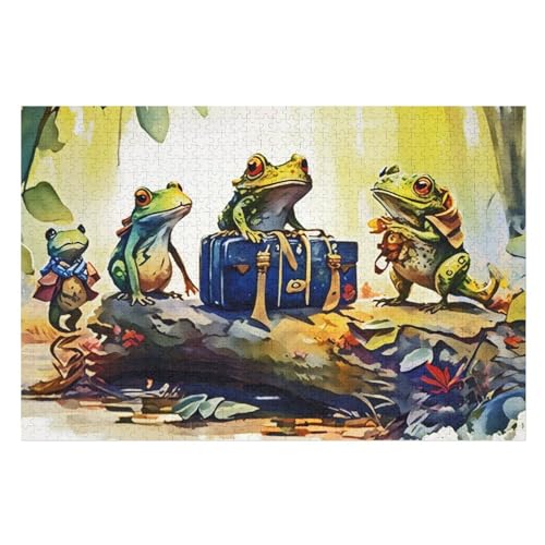 Puzzle Frosch, 1000 Puzzleteile Für Kinder, Holzpuzzles, Geeignet Für Erwachsene Lernspiel, （75×50cm） von DCCCY