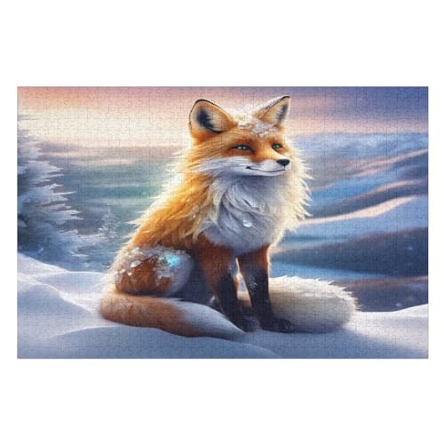 Puzzle Fuchs, 1000 Puzzleteile Für Kinder, Holzpuzzles, Geeignet Für Erwachsene Lernspiel, （75×50cm） von DCCCY