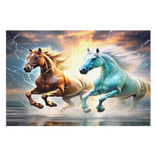 Puzzle Für Erwachsene, 1000 Teile, Horse, Holzpuzzle, Geburtstagsgeschenke, Puzzle Wanddekoration （75×50cm） von DCCCY