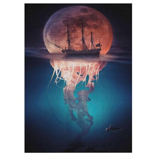 Puzzle Für Erwachsene, 300 Teile, Sea Pirate Moon Jellyfish, Holzpuzzle, Geburtstagsgeschenke, Puzzle Wanddekoration 42×30cm Puzzle Für Erwachsene, 300 Teile, Sea Pirate Moon Jellyfish, Holzpuzzle, Geburtstagsgeschenke, Puzzle Wanddekoration 42×30cm von DCCCY