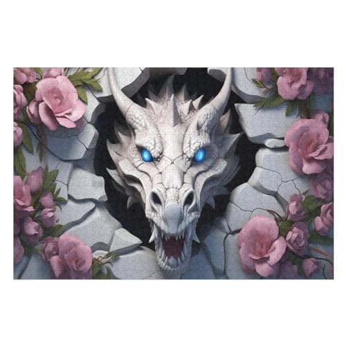 Puzzle Für Kinder, Drache -Puzzles Für Erwachsene, 1000-teiliges Holzpuzzle Für Jugendliche, Tolles （75×50cm） von DCCCY