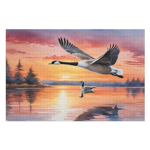 Puzzle Gans, 1000 Puzzleteile Für Kinder, Holzpuzzles, Geeignet Für Erwachsene Lernspiel, （75×50cm） von DCCCY