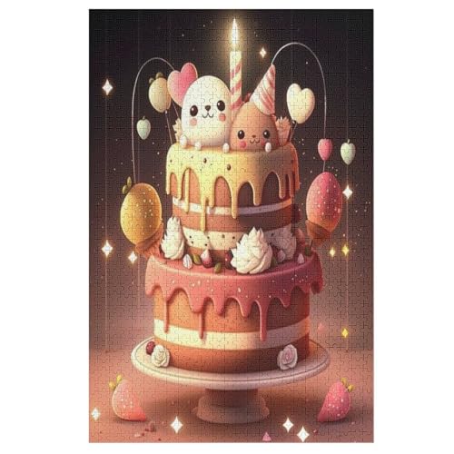 Puzzle Kuchen, 1000 Puzzleteile Für Kinder, Holzpuzzles, Geeignet Für Erwachsene Lernspiel, 78×53cm von DCCCY