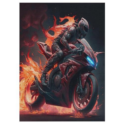 Puzzle Motorcycle, 300 Puzzleteile Für Kinder, Holzpuzzles, Geeignet Für Erwachsene Lernspiel, 42×30cm von DCCCY