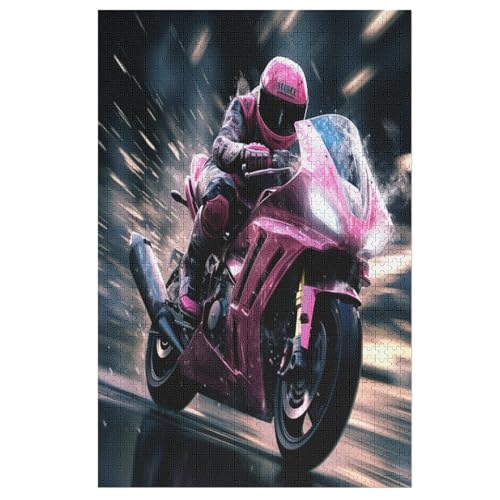 Puzzle Motorrad, 1000 Puzzleteile Für Kinder, Holzpuzzles, Geeignet Für Erwachsene Lernspiel, 78×53cm von DCCCY