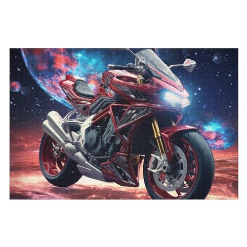 Puzzle Motorrads, 1000 Puzzleteile Für Kinder, Holzpuzzles, Geeignet Für Erwachsene Lernspiel, （75×50cm） von DCCCY