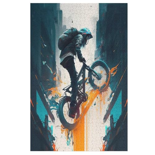 Puzzle Mountainbike, 1000 Puzzleteile Für Kinder, Holzpuzzles, Geeignet Für Erwachsene Lernspiel, 78×53cm von DCCCY