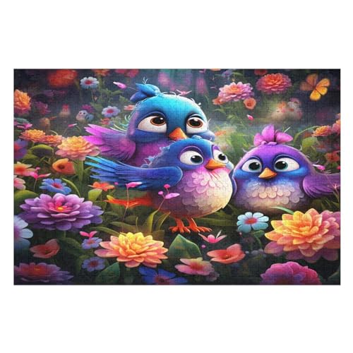 Puzzle Süßer Vogel, 1000 Puzzleteile Für Kinder, Holzpuzzles, Geeignet Für Erwachsene Lernspiel, （75×50cm） von DCCCY