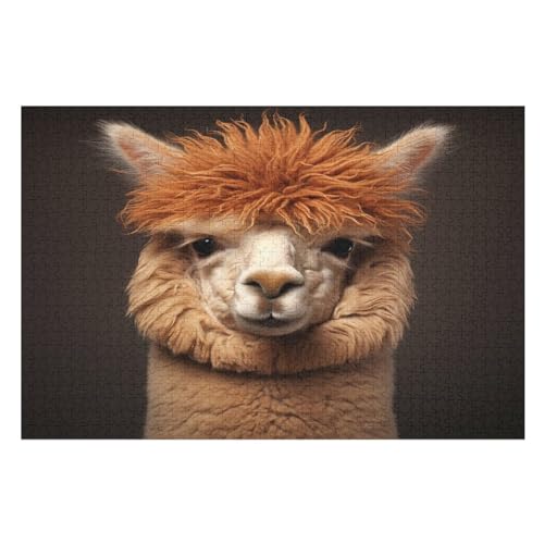 Puzzles Alpaka, 1000 Teile, Puzzle Aus Holz Für Erwachsene Und Kinder Ab 12 Jahren, Lernspielzeug （75×50cm） von DCCCY