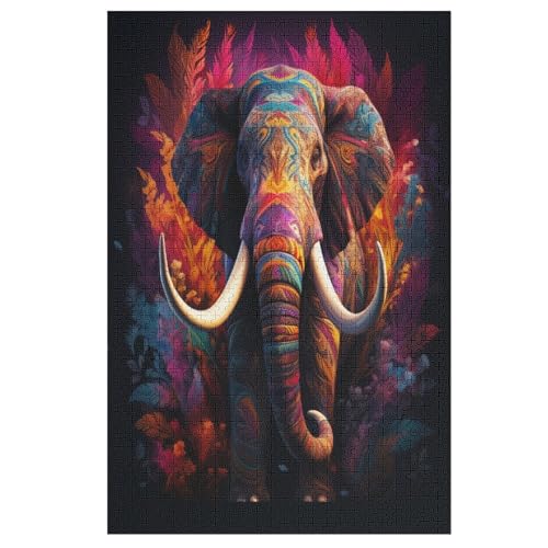 Puzzles Elefant, 1000 Teile, Puzzle Aus Holz Für Erwachsene Und Kinder Ab 12 Jahren, Lernspielzeug 78×53cm von DCCCY