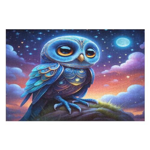 Puzzles Eule, 1000 Teile, Puzzle Aus Holz Für Erwachsene Und Kinder Ab 12 Jahren, Lernspielzeug （75×50cm） von DCCCY