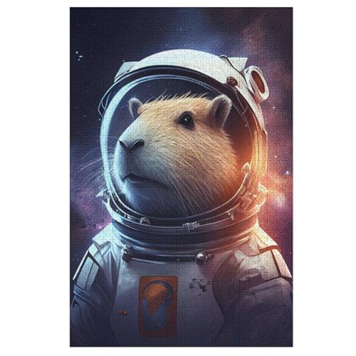 Puzzles Für Erwachsene, 1000 Teile, Astronautenmaus, Kreative Holzpuzzles, Praktisches Spiel, Familiendekoration 78×53cm von DCCCY