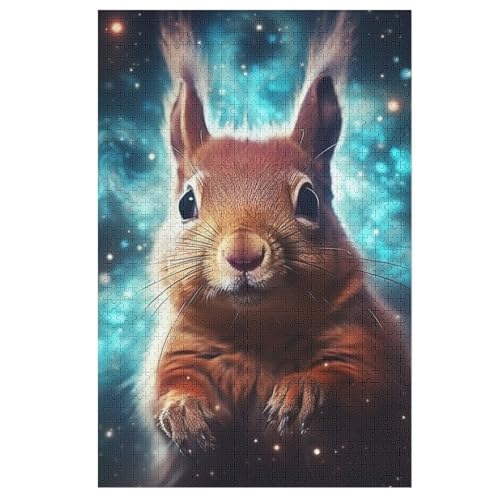 Puzzles Für Erwachsene, 1000 Teile, Eichhörnchen, Kreative Holzpuzzles, Praktisches Spiel, Familiendekoration 78×53cm von DCCCY