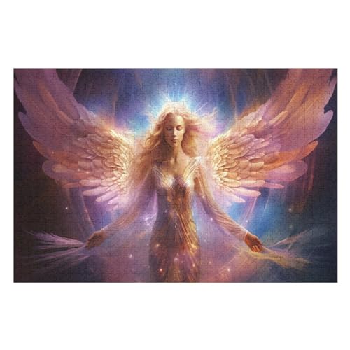 Puzzles Für Erwachsene, 1000 Teile, Engel, Kreative Holzpuzzles, Praktisches Spiel, Familiendekoration （75×50cm） von DCCCY
