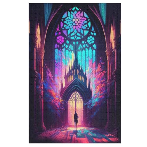 Puzzles Für Erwachsene, 1000 Teile, Katzehedral, Kreative Holzpuzzles, Praktisches Spiel, Familiendekoration 78×53cm von DCCCY